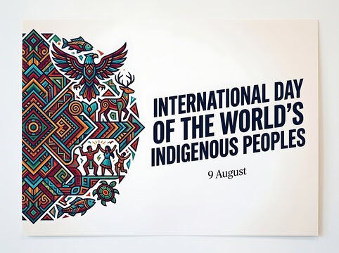 Colorful indigenous cultural celebration design for international day of the worlds indigenous peoples event poster
