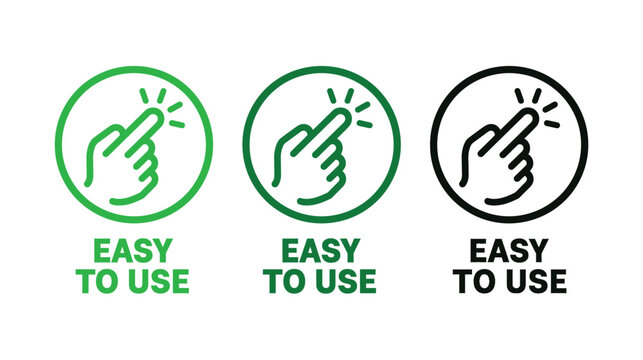 Hand vector icon depicting easy usage instructions