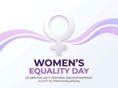 Colorful women equality day poster with female symbol and wavy background design for empowerment celebration