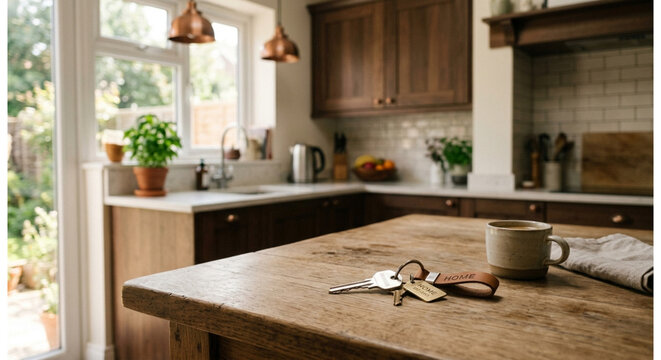 Modern Wooden Kitchen Interior with Appliances