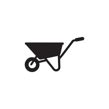 Wheelbarrow construction icon silhouette vector design art illustration
