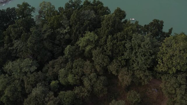 Drone View of Rishikesh City and Ganga River Showing Himalayan Landscape, Spiritual Ghats, Bridges, and Scenic Uttarakhand Travel Destination