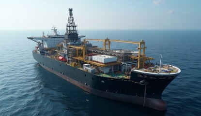 Fototapeta premium Offshore hydrogen production platform supporting renewable fuel generation and sustainable energy development