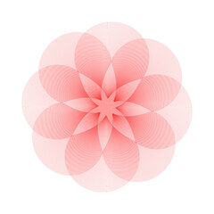 Fototapeta premium Abstract Red Floral Mandala Geometric Pattern with Radial Symmetry | Spirograph Flower Background