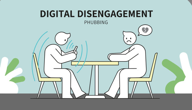Man ignoring his friend to use a smartphone representing digital disengagement and phubbing in social interactions.