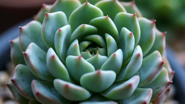 Captivating time-lapse of a spherical succulent plant slowly opening its intricate leaves and revealing new vibrant growth over a period of time beauty, time, healthy