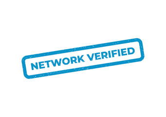 Fototapeta premium Blue rectangular stamp with the text network verified in grunge style