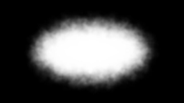 White glowing orb with wispy edges on black background. Abstract white glowing orb for magical fantasy light spirits. Creative white glowing orb animation.