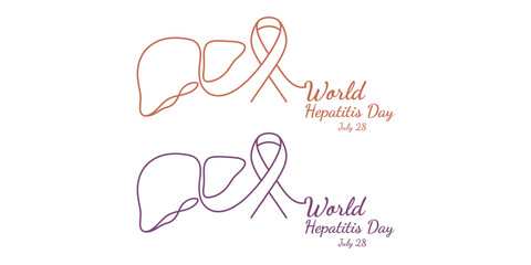 World hepatitis day awareness ribbons and typography graphic © Kochi