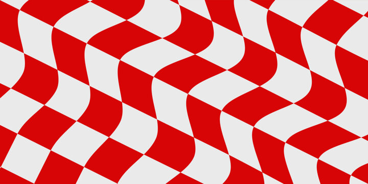 Close up of Croatian red and white check board waving flag