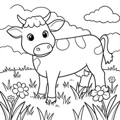 Obraz premium Happy Cow in a Meadow