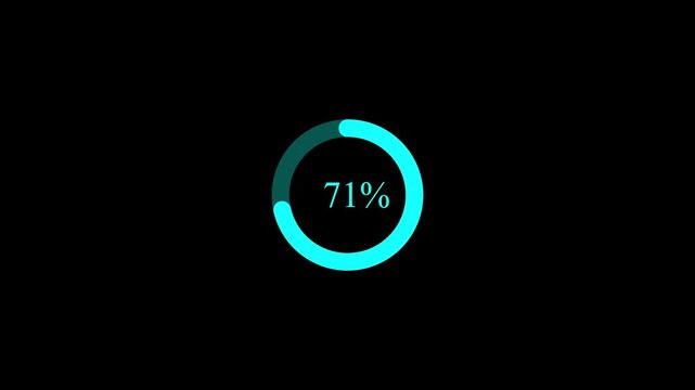 Progress bar animation displaying 0% to 100% loading. Step-by-step loading bar animation from start to finish.Animation of the update process on the black screen.