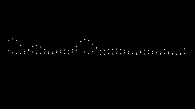 Futuristic audio visualizer waveform animation isolated on transparent background, white sound frequency spectrum, voice recording signal effect, seamless equalizer motion in 4K