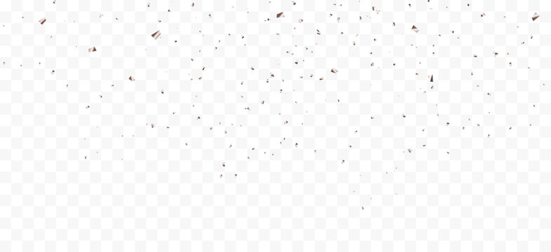 Rose Gold Confetti Pieces Falling On Transparent Background