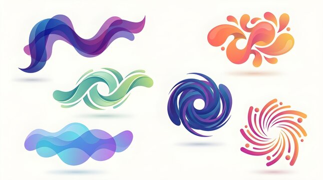 Abstract liquid wave and swirl shapes set with colorful gradients, organic blobs and vortex forms, a modern vector collection perfect for logos, web headers, posters, motion graphics, app heroes and c
