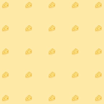 Yellow Swiss cheese slice geometric seamless pattern background