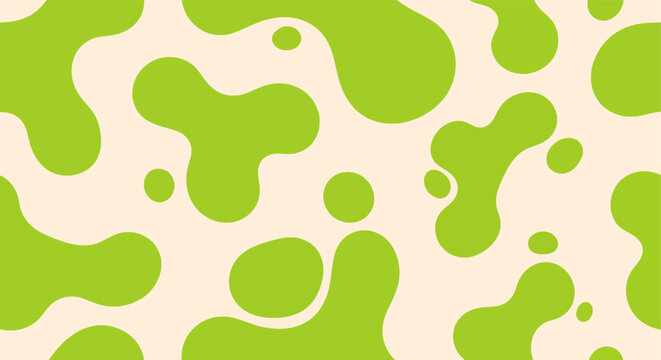 Abstract Organic Shapes Seamless Pattern in Lime Green.