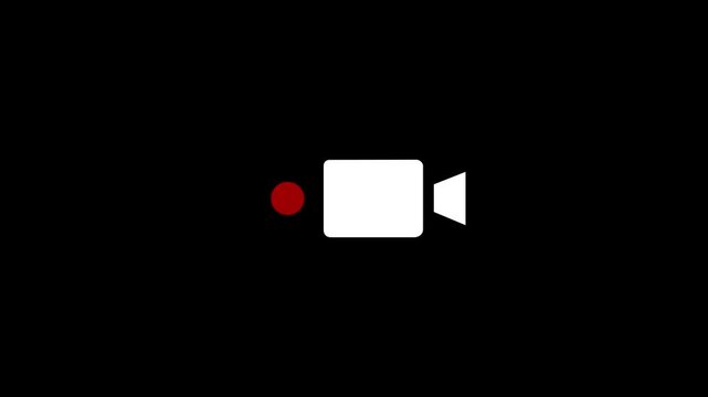 Abstract Video recording icon concept. Camera icon with word rec in suitable for photography apps.