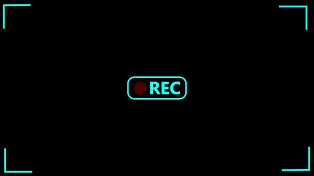 Abstract Recording symbol, rec frame icon animation. recording icon button concept animation. Records icon text with red circle blinking effect. 4k.