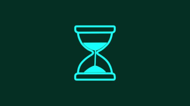 Abstract hourglass loading animation with flowing realistic sand effect. Hourglass icon Falling sand showing passing time loop.