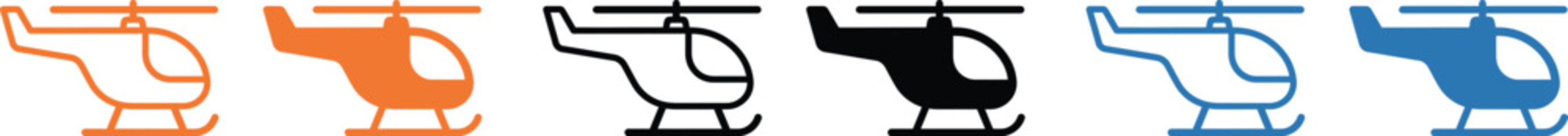 colorful helicopter icons in a row on transparent background PNG © MD 