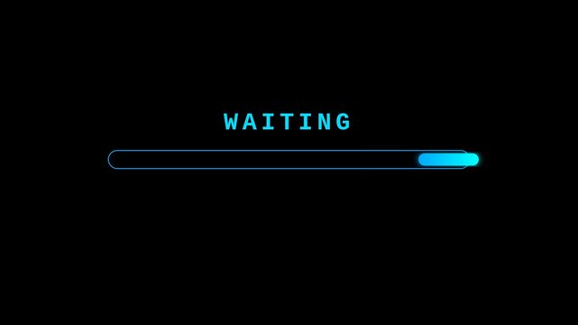 Digital loading bar animation with waiting text tech progress concept animation