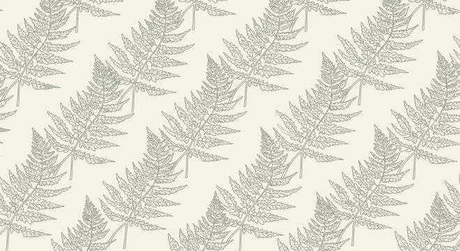 Fern pattern illustration botanical design repeating foliage nature concept
