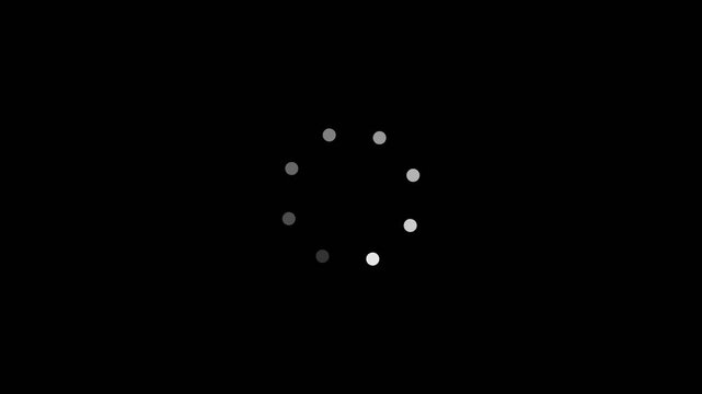 Minimalist circular loading spinner animation on animation black background