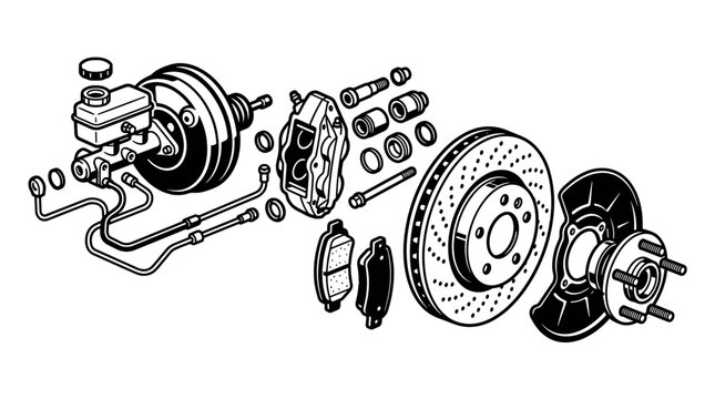 Car Brake System Parts.