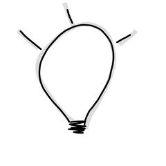 Illustrative Doodle abstract cute hand drawn lamp idea school supply 