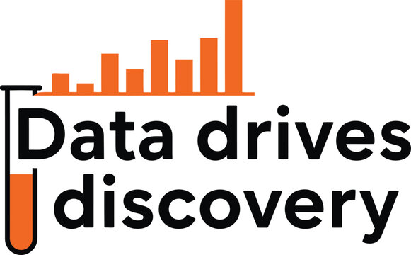 Data drives discovery concept with test tube and bar chart