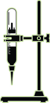 Laboratory test tube in a metal stand icon