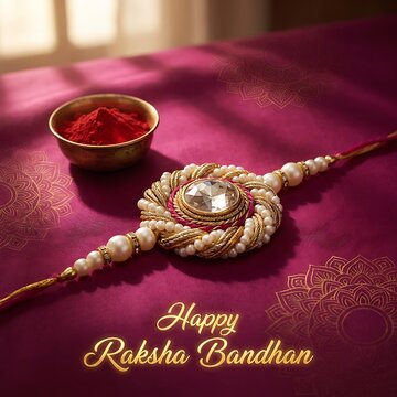 Elegant rakhi with roli chawal for raksha bandhan celebration