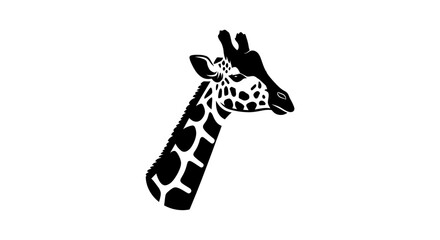 Black and white giraffe head illustration. © alfan
