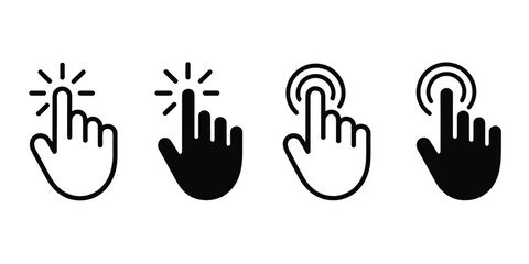 Obraz premium Hand Cursor Click Icon Vector for Mobile Apps, Website Interfaces, User Navigation, and Interactive Elements
