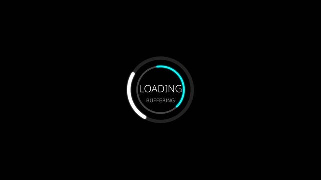 Minimalist loading buffering circle animation on animation black background