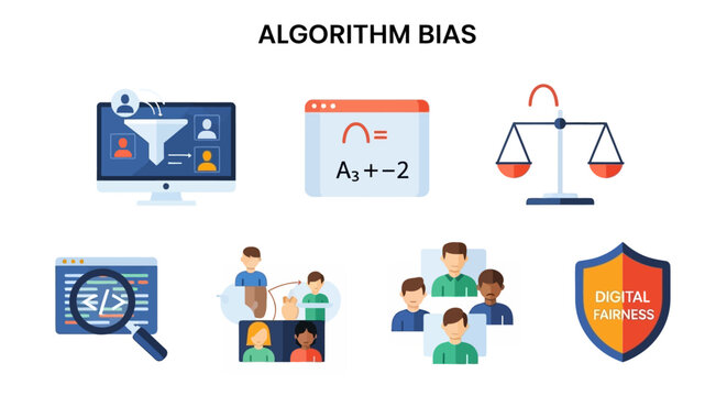 Algorithm bias and fairness concept.