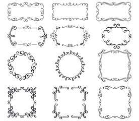 Fototapeta premium Elegant Ornamental Frames and Decorative Borders Set