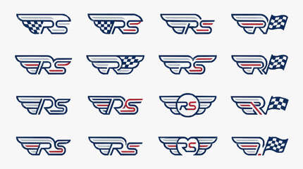Naklejka premium Creative Evolution of TWR Tom Walkinshaw Racing and Williams Racing Sport Logos Through Decades of Motorsport Design Innovation