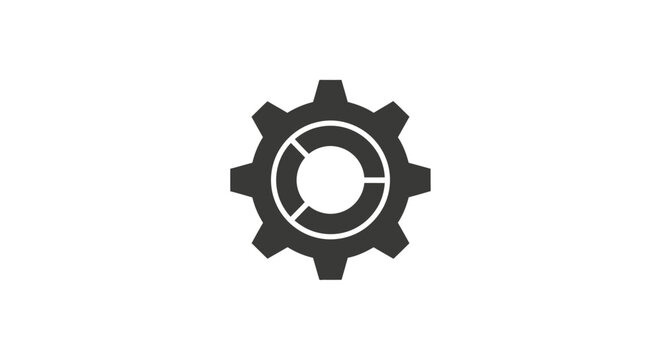 Circular process gear cog wheel industrial icon.