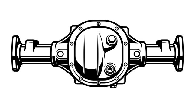 Automotive rear axle differential housing mechanical part.