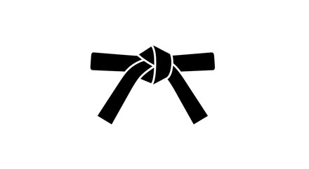 Tied black martial arts belt silhouette for karate and judo © dewa