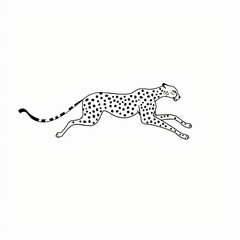 Naklejka premium line speed cheetah zigzagging minimalist sharp white negative space dynamic