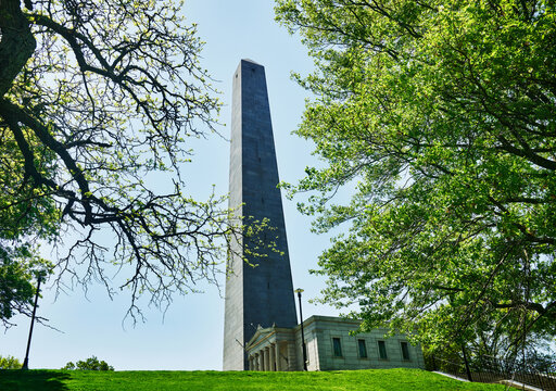Bunker Hill Monument, a 221-foot granite obelisk located in the Charlestown neighborhood of Boston, Massachusetts, New England