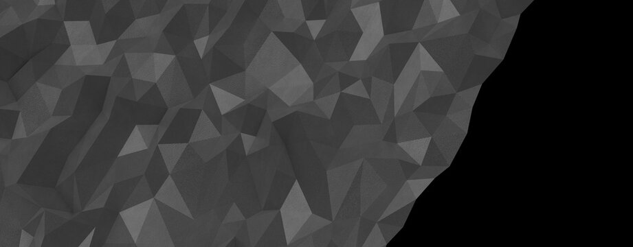 Dark abstract geometric low poly texture pattern with dark background