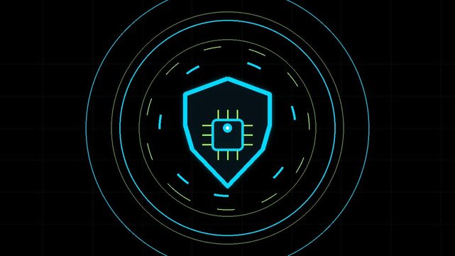 QR Code Wallet Authorization Lock Neon Vector Animation