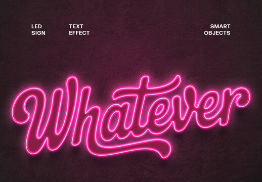 Led Sign Text Effect For Logo And Signage Typography 03