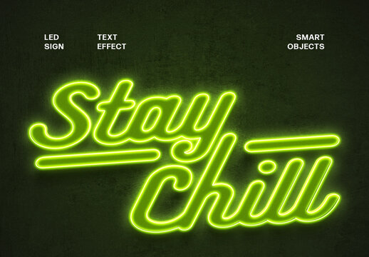 Led Sign Text Effect For Logo And Signage Typography 02