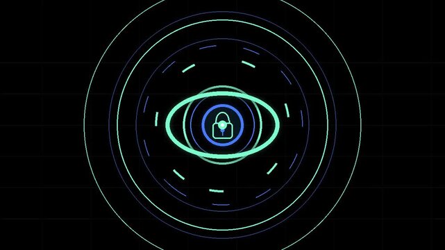 Encrypted Wallet Chip With Security Core Neon Vector Animation
