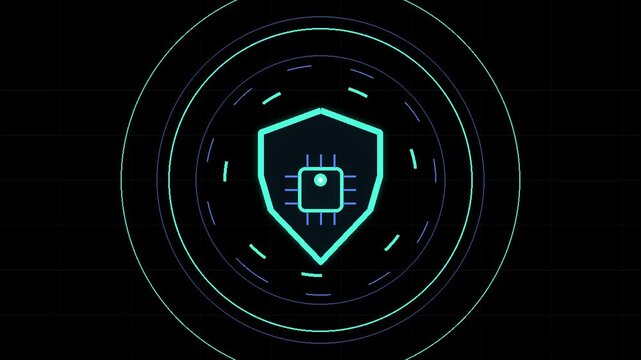 Tap To Pay Wallet Shield Security Neon Vector Animation